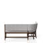 Banc incurvé beige rembourré pour la salle à manger - Bois massif de style Mid-Century à thème moderne et peu encombrant