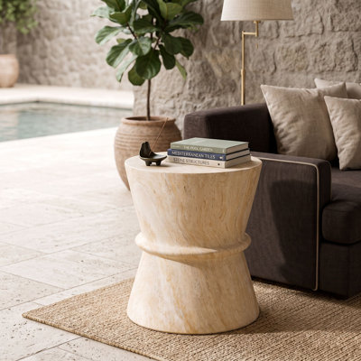 Table de bout d'extérieur avec forme de sablier