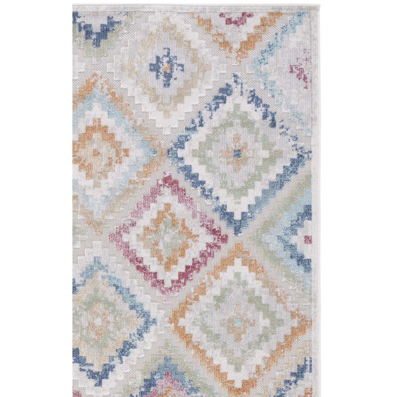 Tapis d'intérieur / extérieur à motif géométrique Edmonston, Ovale 4 pi x 6 pi
