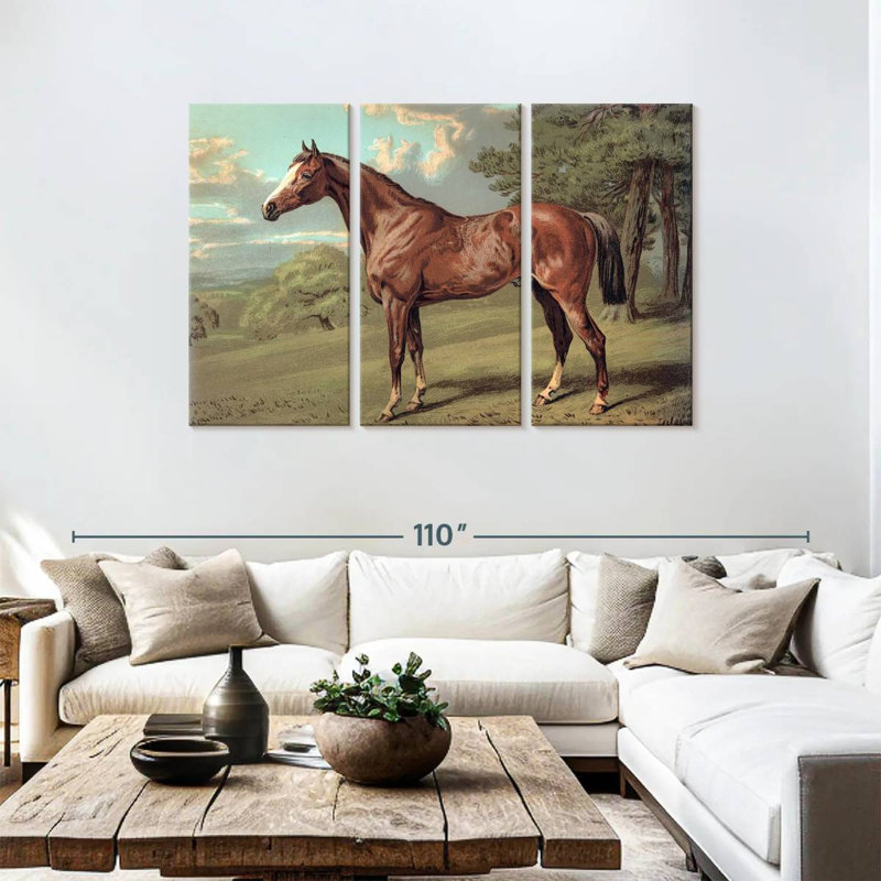 Cheval sauvage rétro, H 48 po x l 74 po