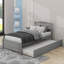 Lit plateforme simple en bois avec lit gigogne-936790343