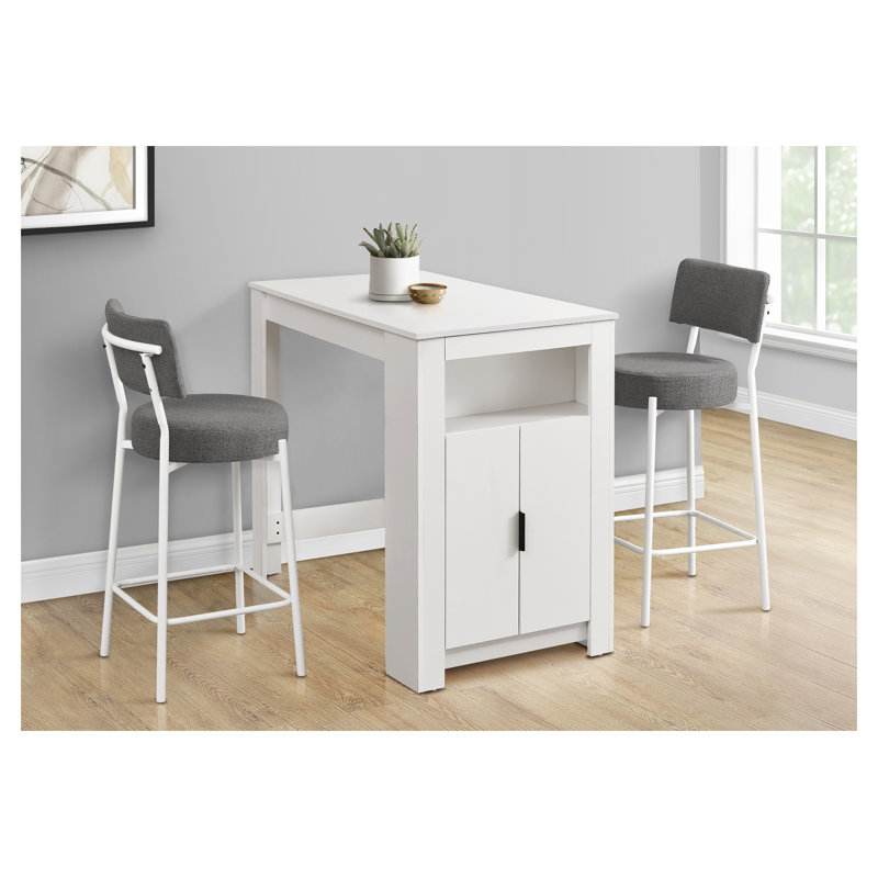 48-Inch Rectangular Counter Height Dining Table in White Laminate Finish