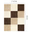 Tapis à poils doux neutre à carreaux brun neutre-731201296