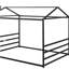 Metal house-shaped platform bed, black, extra-large-121069851