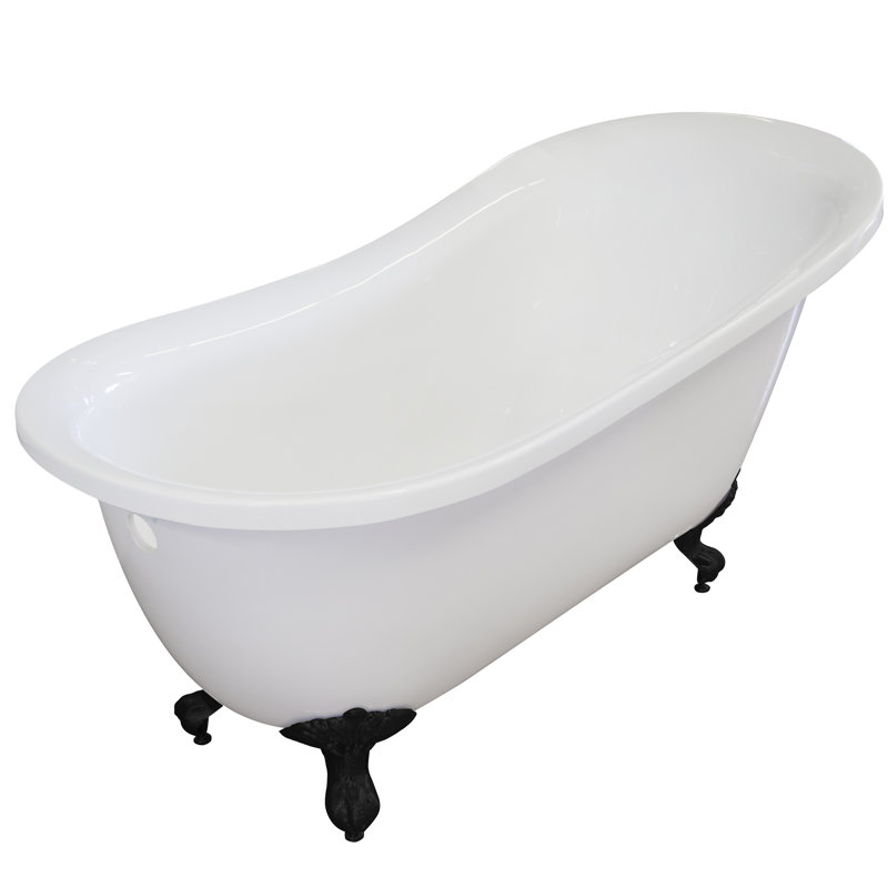 Baignoire de trempage sur pattes en acrylique 55 po x 32 po, Noir