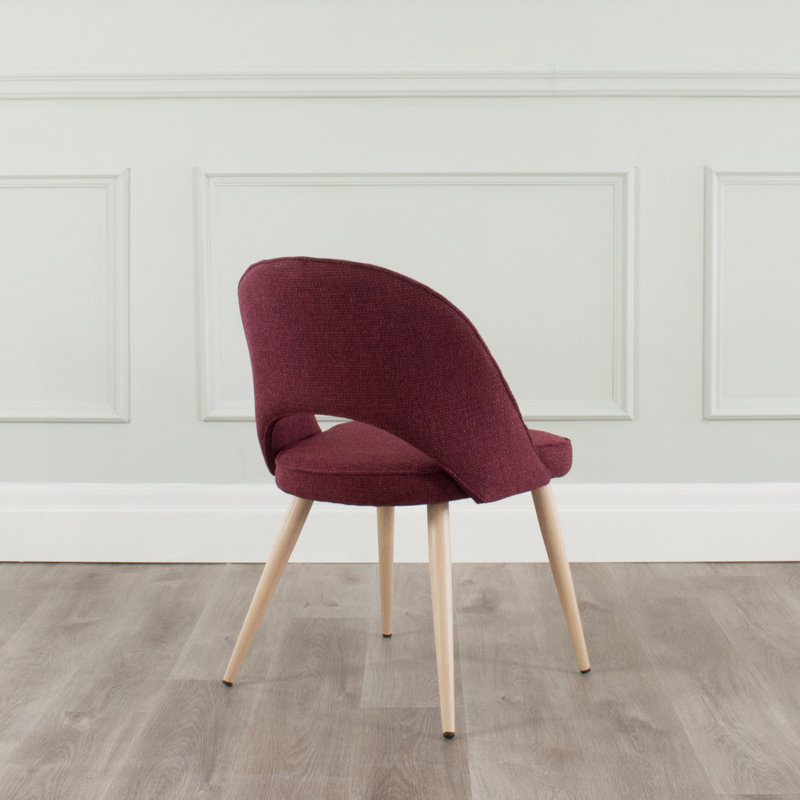 Chaise d'appoint en tissu Albeiro, Sangria, Naturel