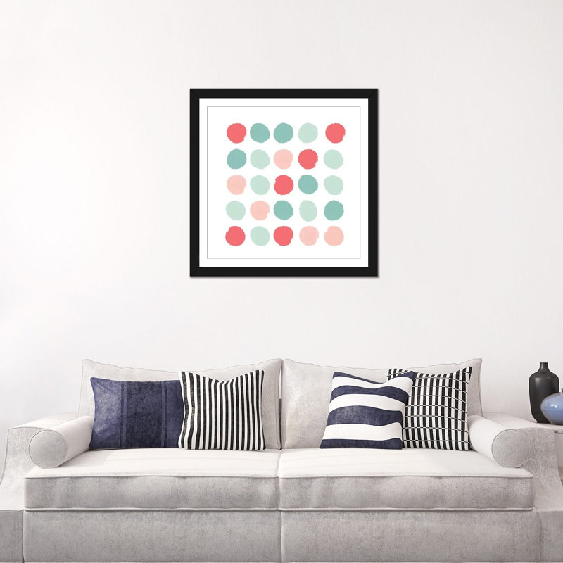 « joro points », impression sur toile, Papier d'art encadré noir, H 24 po x l 24 po x P 1 po