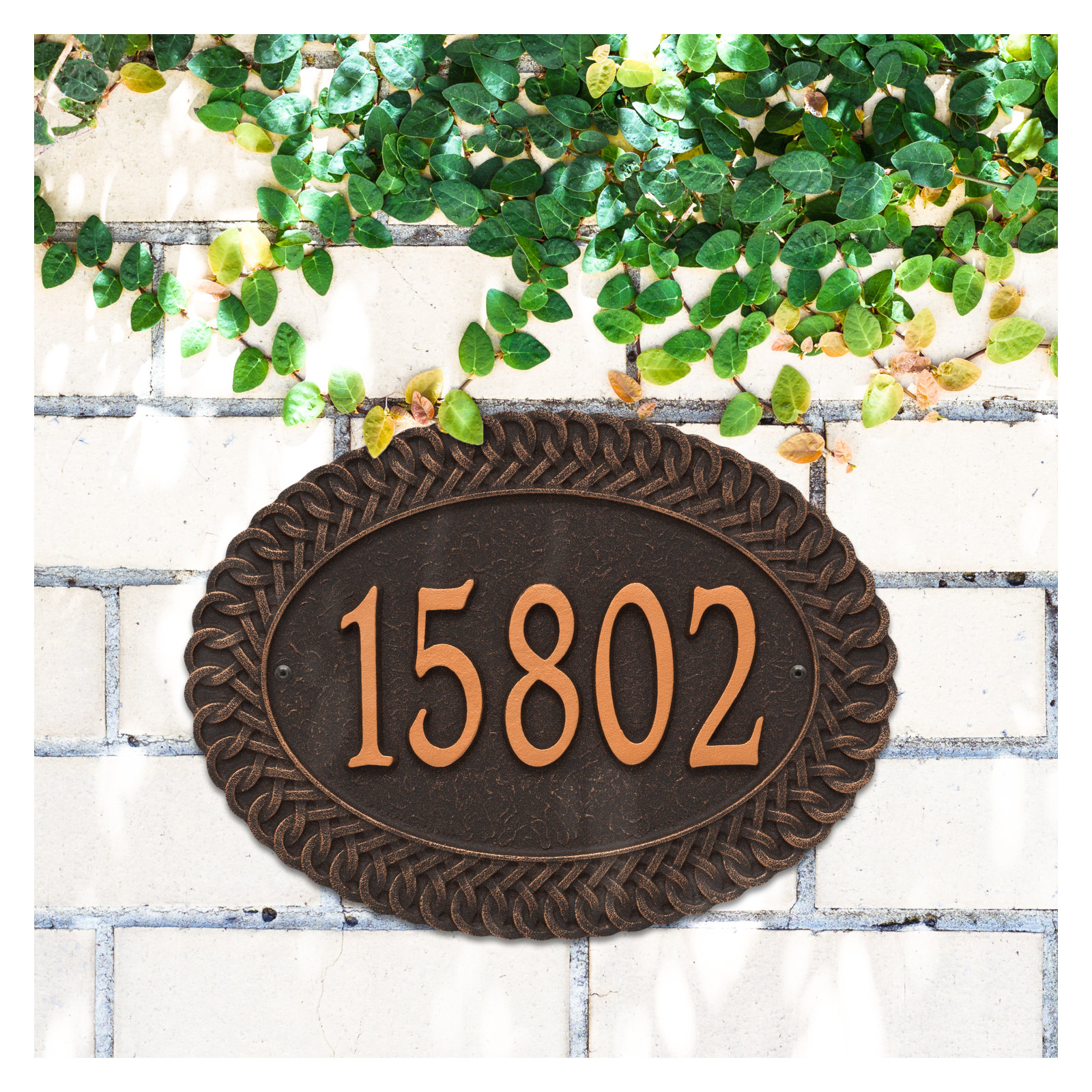Personalized Standard 1-Line Wall Address Plaque, Oil Rubbed Bronze, Yes