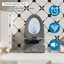 Toilette pour salle de bain gris 002, 1 / 1,60, à hauteur d'eau allongée, fixation au sol avec siège à fermeture en douceur, relance