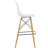 Pyramid ABS Plastic Barstool with Wood Base-1900502971
