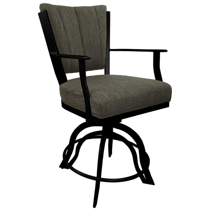 Tabourets de comptoir en métal Custom, Noir, Brun Sanora, Tabouret de bar (siège d'une hauteur de 30 po)