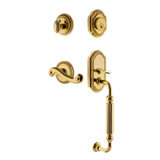 Newport Handleset with Single Cylinder Deadbolt and Newport Door Lever and Newport Rosette