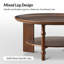 Table basse ronde transitionnelle unique à conception à broches tournées et pieds de dalle de 40 po avec tablette de rangement-1846566060