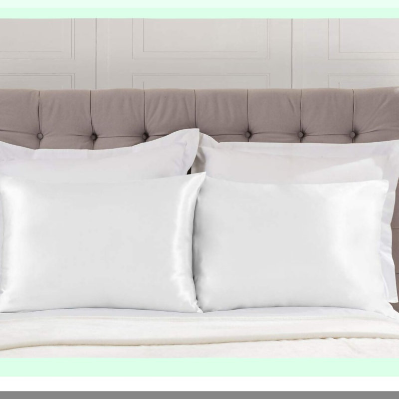 SilkLock Hair-Safe Pillowcase Set - 2 Pack Zippered Pillow Covers - White Pillowcases - Hair Protection Pillow Cases