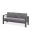 Canapé de patio 75 po 3 places toutes saisons en métal avec coussins gris épais et structure grise-1531083414