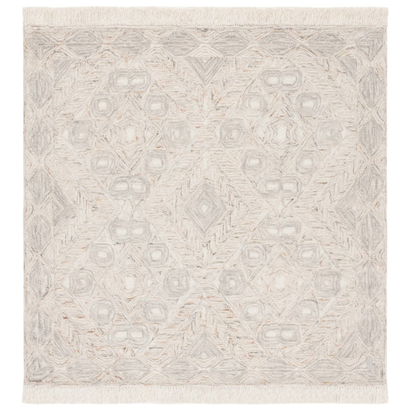 Aaditya Ikat 801 Area Rug In Beige, Square 6'