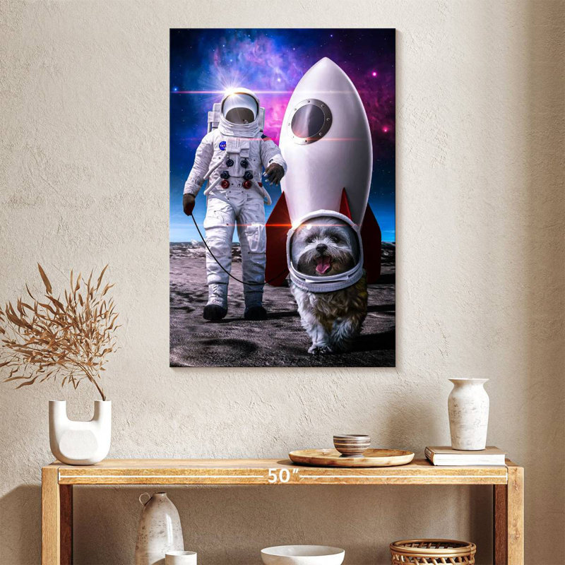 Oberle Just Walking A Space Dog Screen, 39" H x 26" W