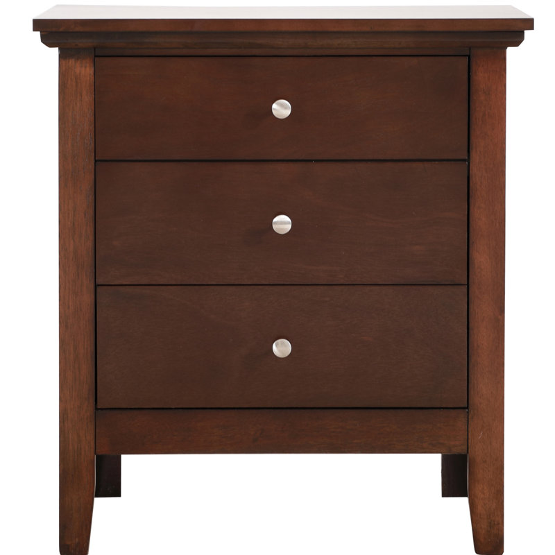 Table de chevet 3 tiroirs, cappuccino, extra durable, table de chevet