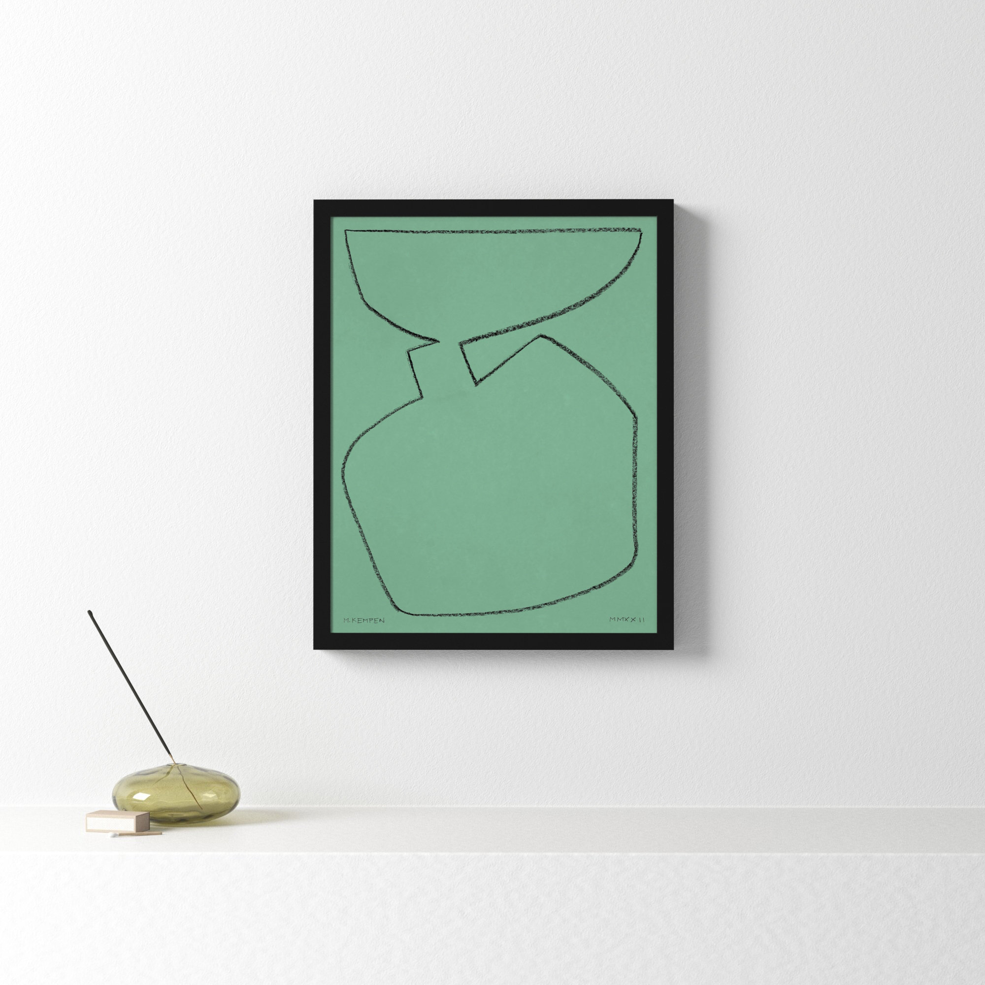 Sage 2 by Michael Kempen, 16" W x 20" H, Black Framed