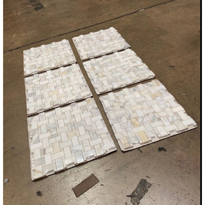 Marble Basketweave Mosaic Wall & Floor Tile