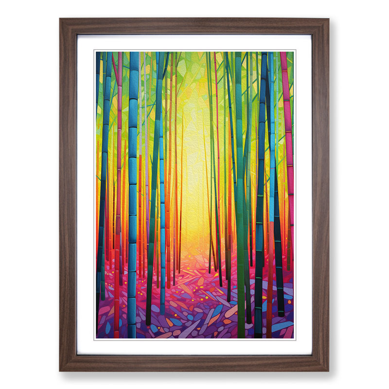 Single Picture Frame Print on Wood, Walnut Framed, 46cm H x 34cm W