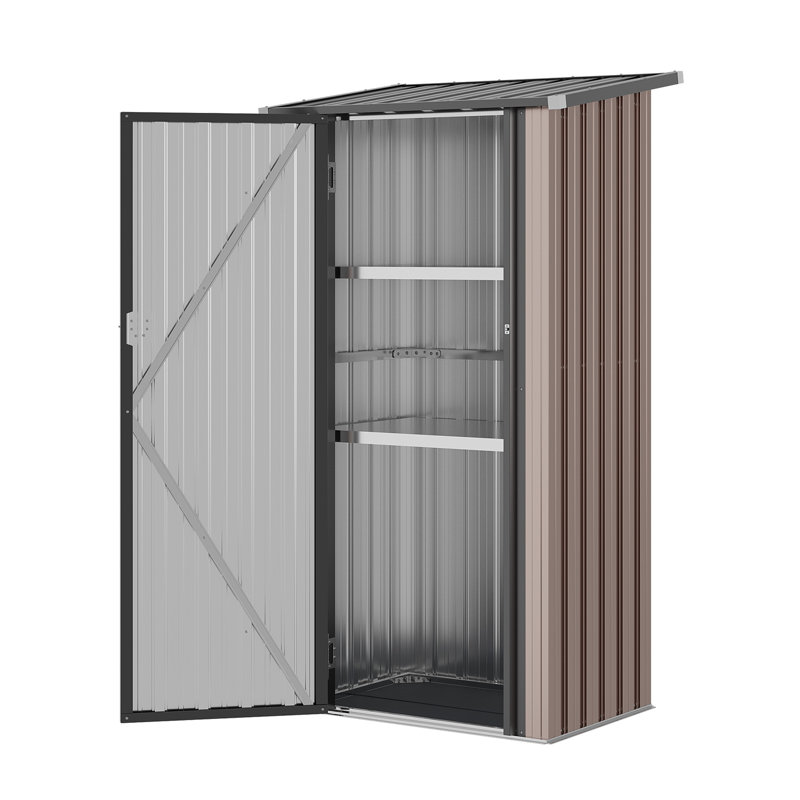 88x61cm Metal Garden Storage Shed with Lockable Door & Shelves