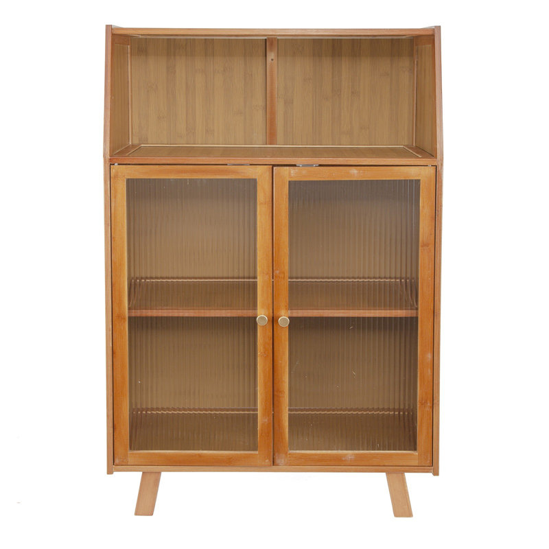 Kitchen Pantry Sideboard bamboo Storage Cabinet Standing Storage Shelf