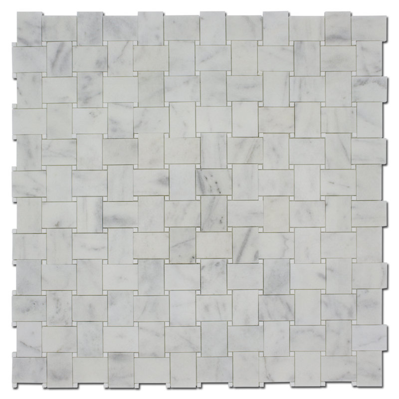 GRAND MOSAIQUE À PANIER À POIS DOLOMITE, Blanc