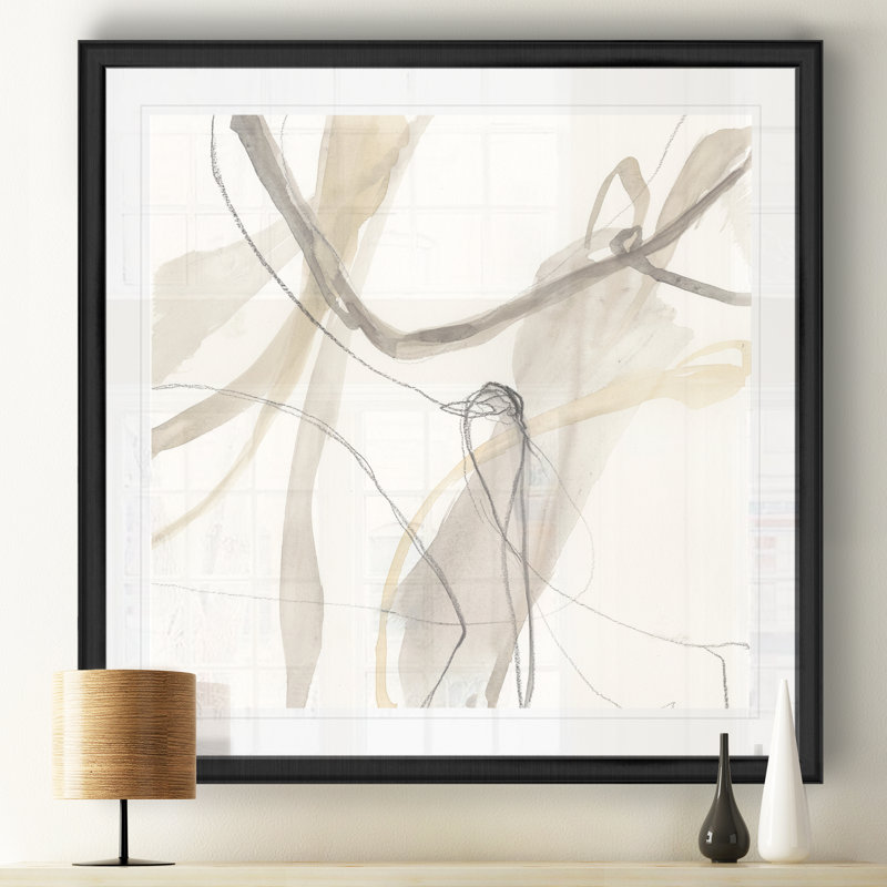 Neutral Momentum III, peinture sur toile, Impression encadrée, H 26,5 po x l 26,5 po, Noir
