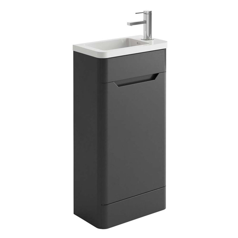 450mm Single Bathroom Vanity with Polyglomerate Basin, Grey