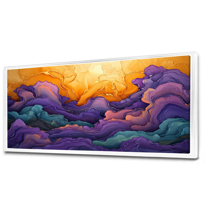 Art dissous sur toile, H 28 po x l 60 po, Impression encadrée flottante, Blanc