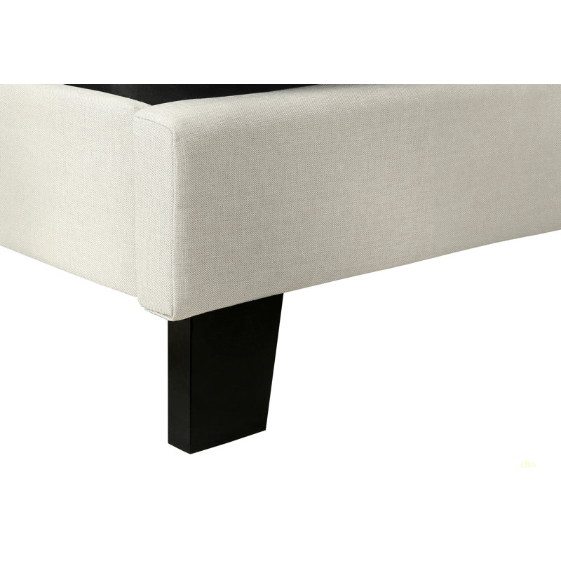 Lit, chambre à coucher, revêtement, aspect lin, transitionnel, Beige, Grand
