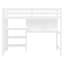 Lit mezzanine simple avec bureau intégré, tableau blanc et tablettes de rangement à 3 niveaux-1674419420
