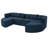 Boneless Couch Modular Sectional Sofa 114.9" Free-combined Sofa Couch Sofa Bed Compression Sofa with Deep Seating and Curved Design for Living Room, Blue-1062281661