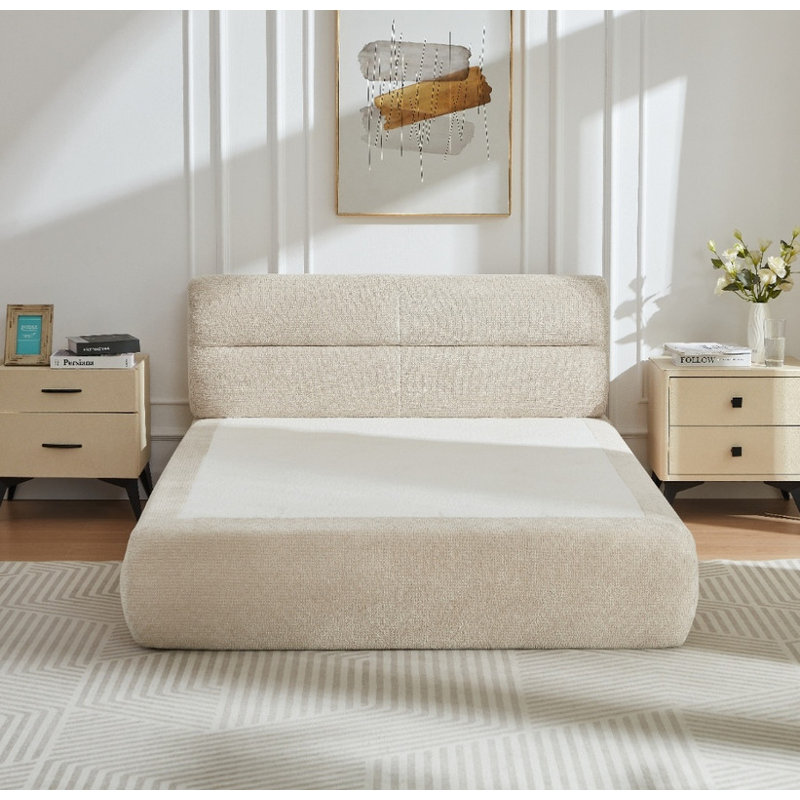 Lit compressible en chenille douce | Idéal pour le salon et les appartements | Conception pliable et peu encombrante pour les petits espaces