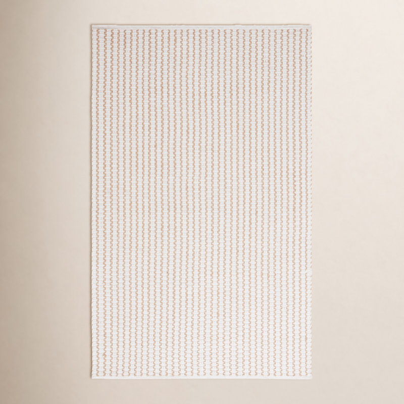 Chevron Hand Woven Cotton Area Rug, Rectangle 5' x 8'