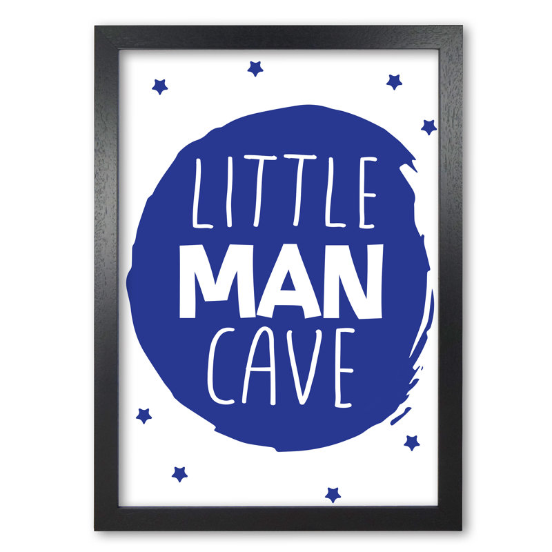 Little Man Cave Circle - Print, 85 cm H x 60 cm W x 5 cm D, Black Grain Frame