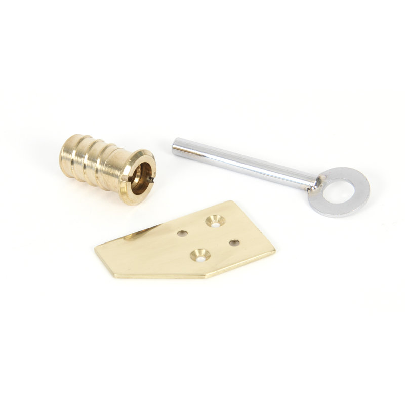 Key-Flush Sash Stop Door Accessory, Polished Brass