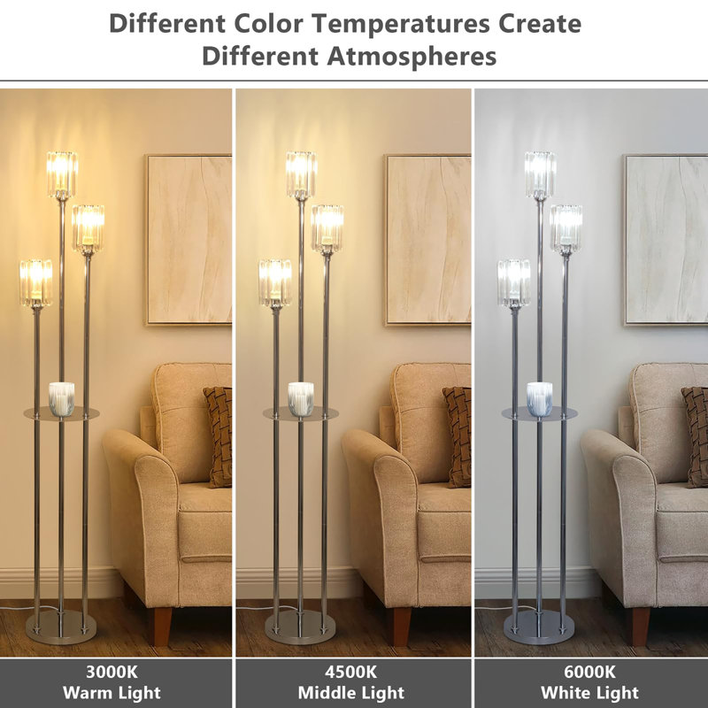 Lampe sur pied moderne, Argent