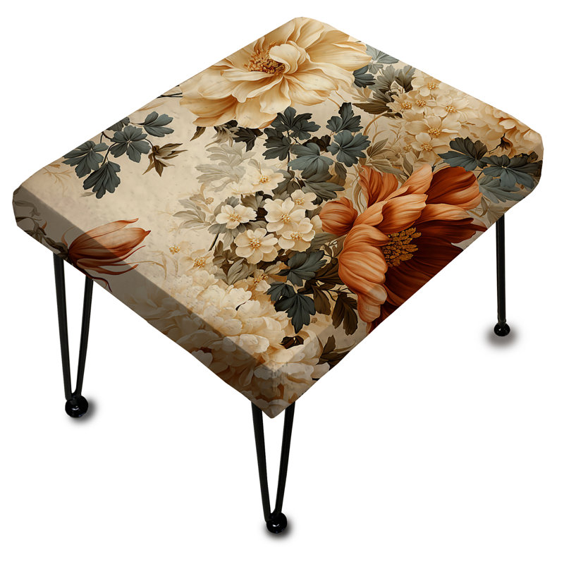 Rustic Brocade Elegance Victorian Pattern VI - Floral Rectangle Ottoman