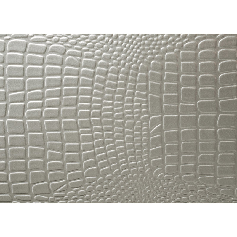 Lit moderne rembourré à DEL avec motif crocodile et tête de lit douce