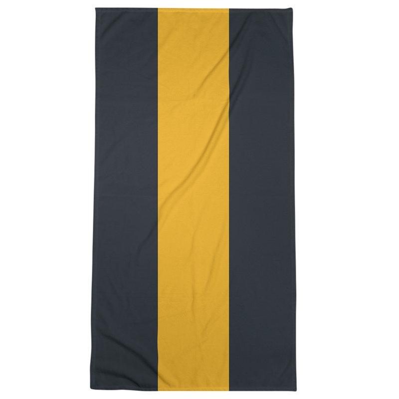 Cotton Blend Beach Towel, Black/Gold