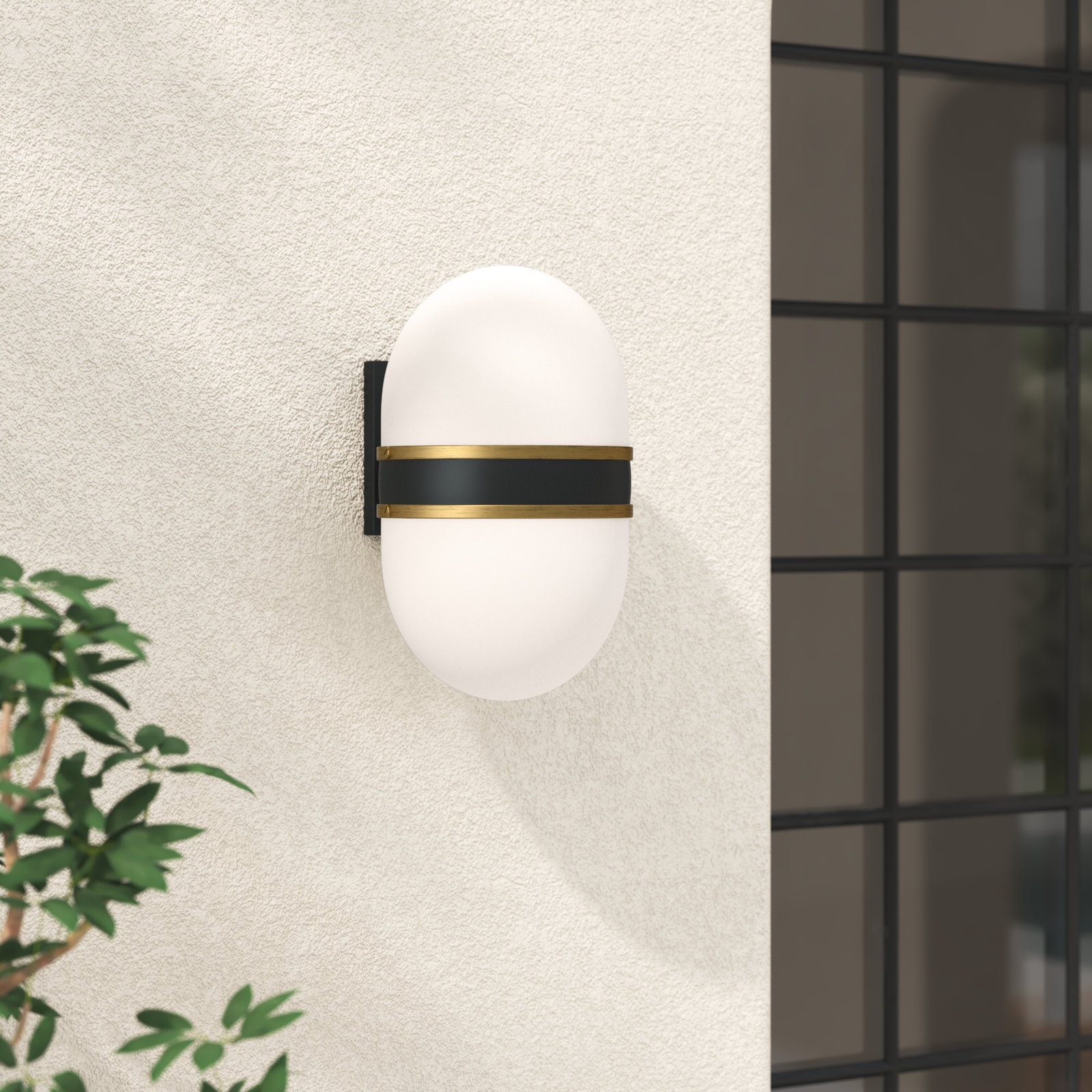Marie 2-Light Outdoor Bulkhead Light, White, 10" H x 6" W x 7.25" D