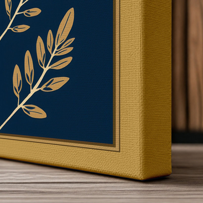 Gilded Botanica Botanical - Wrapped Canvas, 36x24 - 91.4 x 61.0 cm, Ochre Border