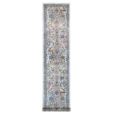 3'1" x 15'9" Ivory Aryana Bidjar Garus Hand Knotted All Wool XL Runner Oriental Rug