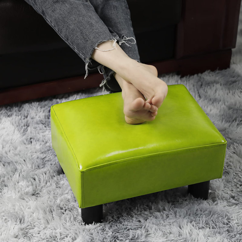 Repose-pieds Drida, Similicuir vert