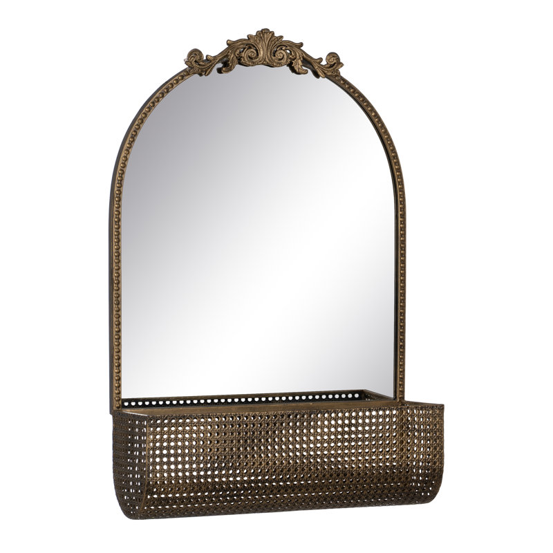 Metal Arch Mirror with Shelves