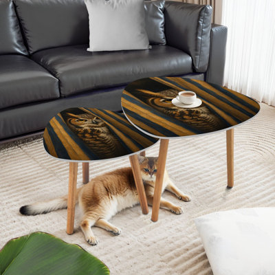 Ensemble de 2 tables basses gigognes Triangle