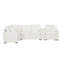 Canapé modulaire convertible en L en chenille avec lit escamotable et porte-gobelets Quorra-128837888
