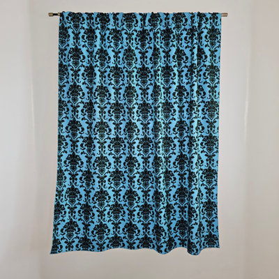 Poplin Damask Print Polyester Window Curtain 58 Inch Wide